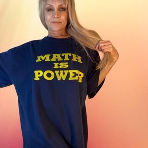 MATH IS POWER blue/yellow men's t-shirt size 2XL